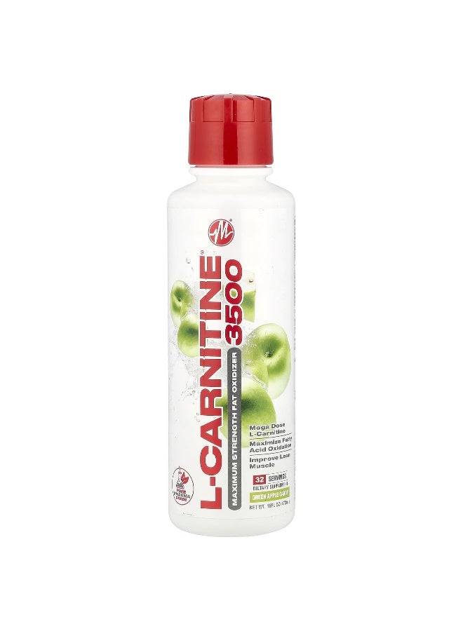 Metabolic Nutrition Metabolic Nutrition, L-Carnitine 3500, Green Apple Candy, 16 fl oz (473 ml)  - Image 1