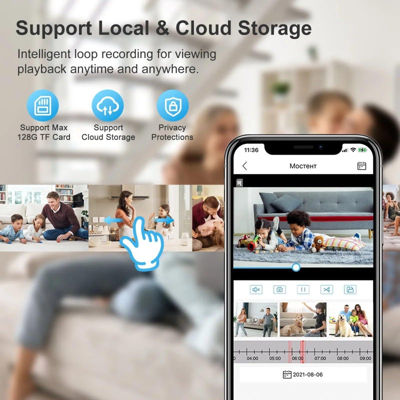 EVERSECU 4pack 1080P Wireless Light Bulb Security Camera, 2.4g & 5g WiFi, Auto Tracking, 2 Way Audio, Smart Night Vision, Support ONVIF & RTSP, Work with Alexa, SD Card & Cloud Storage, Free App - Image 3