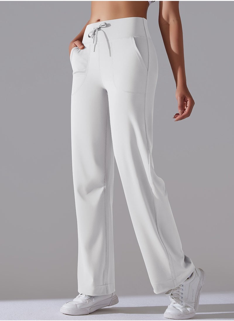 RedMapleTEK Nine Points Wide Leg High Waist Elastic Breathable Casual Pocket Jogging Pants for Running Fitness Yoga  - Image 5