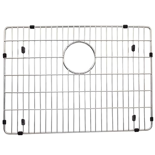folosem EBG1914 Stainless Steel Sink Grid and Protector, 19" x 14" With Rear Drain for Single Bowl Kitchen Sink Bottom - Image 1