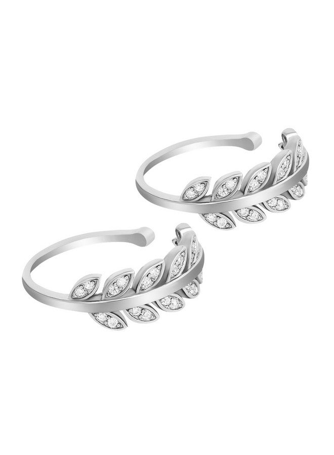 Zavya 925 Sterling Silver Adjustable Pair Toe Ring for Women (Silver) | With Certificate of Authenticity and 925 Hallmark - Image 1