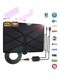 Eckek 960 Miles TV Aerial Indoor Amplified Digital HDTV Antenna with 4K UHD 1080P DVB-T Freeview TV for Life Local Channels Broadcast  - Image 1