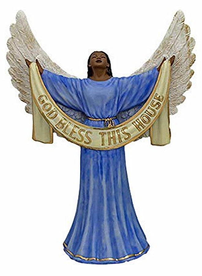 God Bless This House Blue Angel Figurine African American