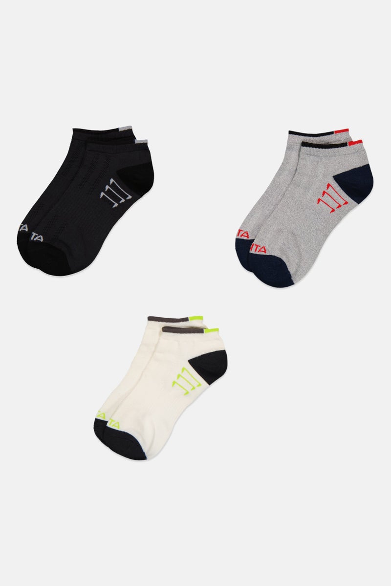 ANTA Kids Boy 3 Pairs Brand Logo Crew Socks, Multicolor - Image 3