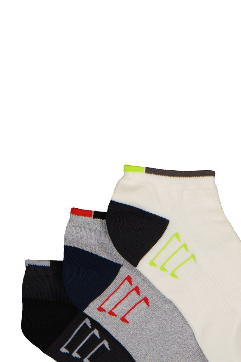 ANTA Kids Boy 3 Pairs Brand Logo Crew Socks, Multicolor - Image 2