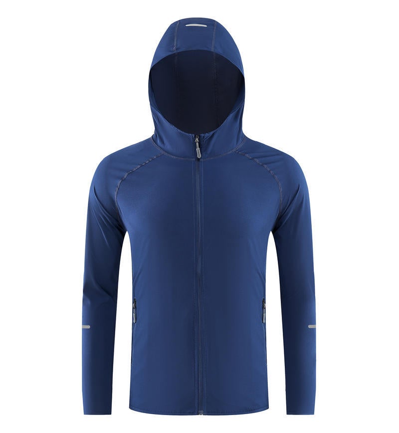Generic Unisex Running Windbreaker Lightweight Breathable Sport Jacket Royal blue 