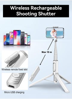 LEOKOR 152CM Cell Phone Selfie Stick Tripod,Smartphone Tripod Stand All-in-1 with Wireless Remote,Portable,Lightweight,Tall Extendable Phone Tripod,for Tiktok Vlog Youtuber Live Video Record White  - Image 2