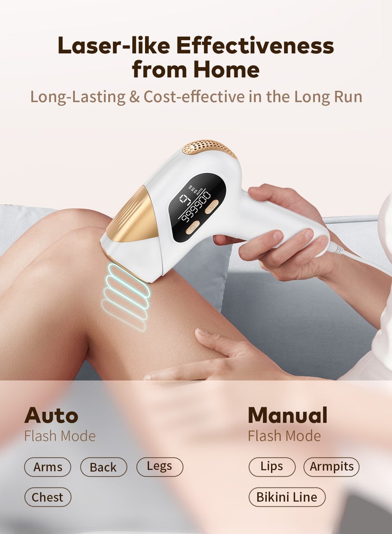 چويي جهاز إزالة الشعر بالليزر، جهاز إزالة الشعر الدائم في المنزل بـ 9 مستويات مطورة 999900 ومضة لإزالة شعر الوجه والإبطين والذراعين والساقين - Image 4