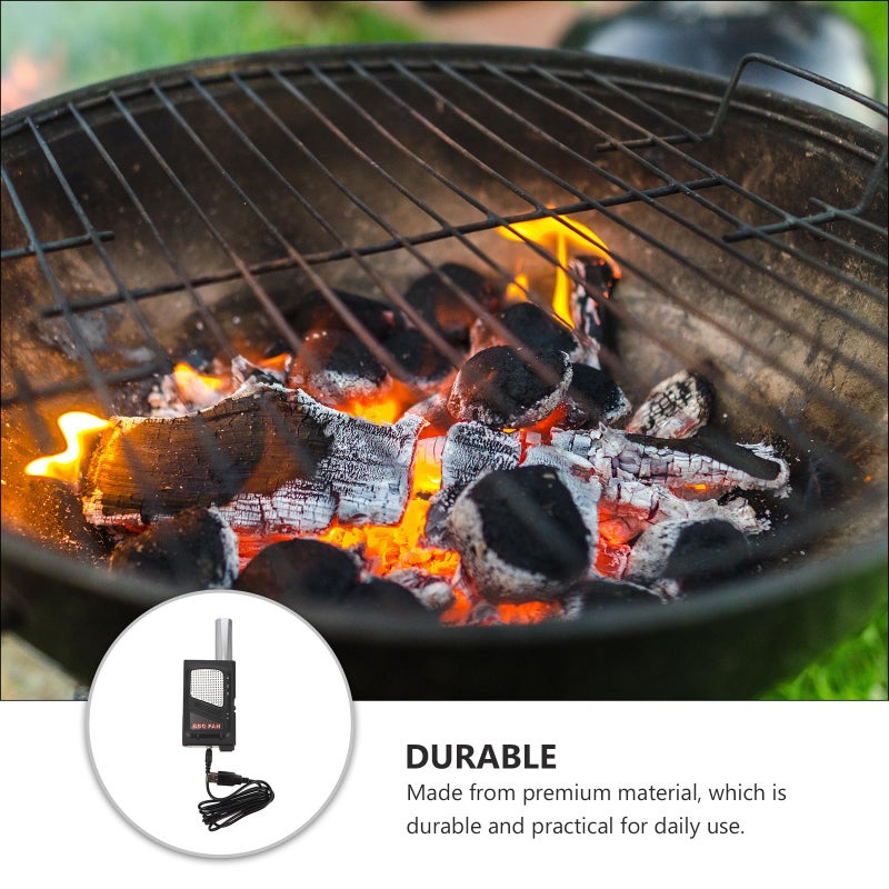 مروحة كهربائية USB لشواء باربيكيو، مشعل نار محمول للتخييم في الهواء الطلق ونزهات الشواء بالفحم - Image 4