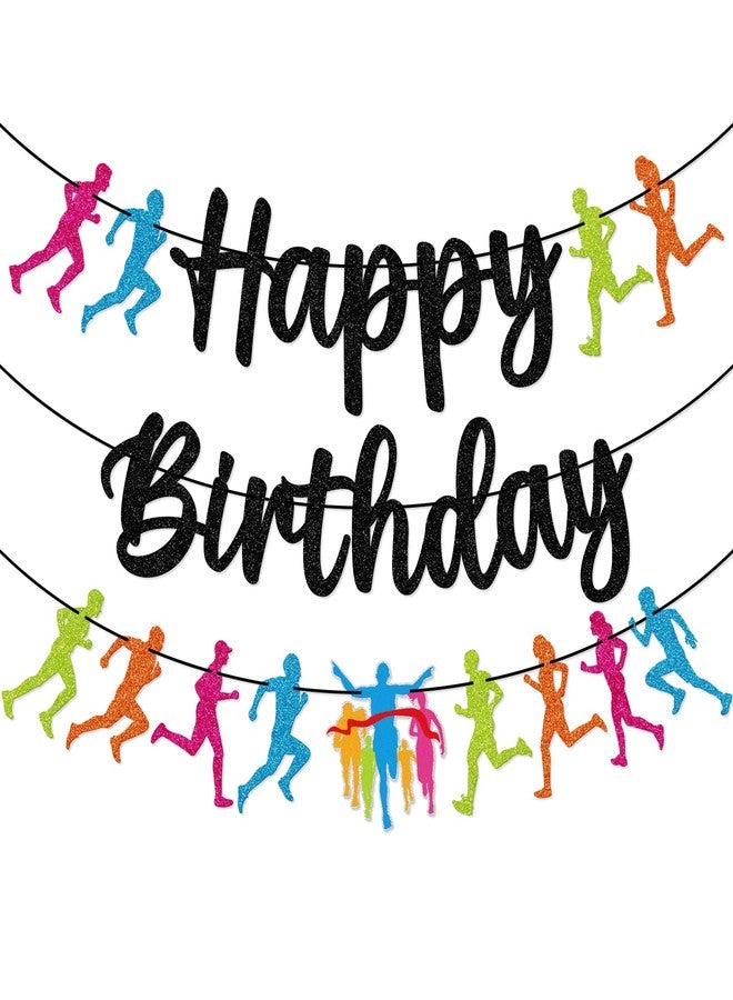 FOZEE Running Birthday Banner - Marathon Decorations - Jogging Birthday Decor - Running Party Decorations - Image 1