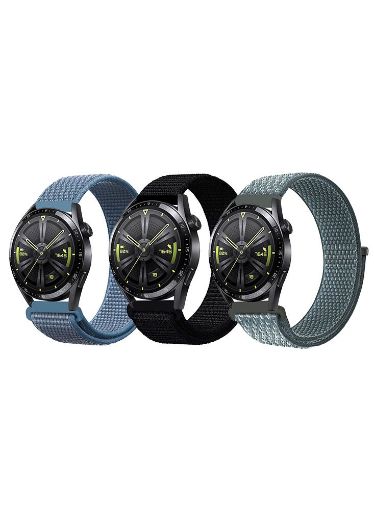 Perfii 3pcs Watchband Bundle Compatible with all Samsung, Huawei, Amazfit, Fitbit and Honor with 22mm band size - Image 1