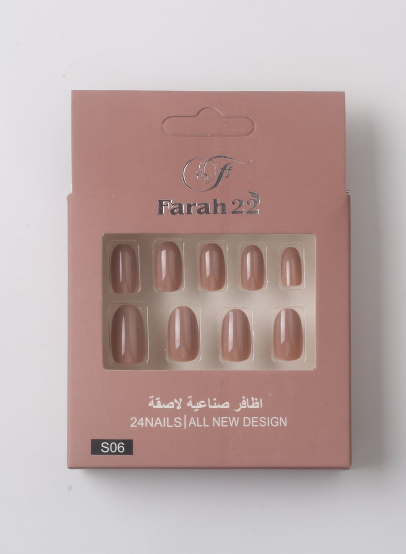 Farah22 24-Piece Matte Adhesive False Nails - Image 1
