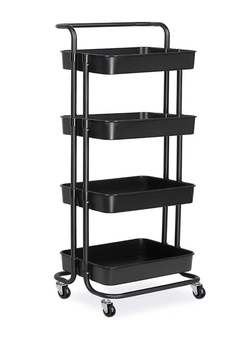 4 Tier Rolling Utility Cart Multifunction Storage Shelf Organizer Cart with Handle Lockable Wheels and Mesh Basket for Home Kitchen,Bathroom,Office,Laundry Room etc - pzsku/ZBE914735931FA7BA6365Z/45/_/1734538410/ef7be5fa-59b0-42b4-b839-7c48db37df10