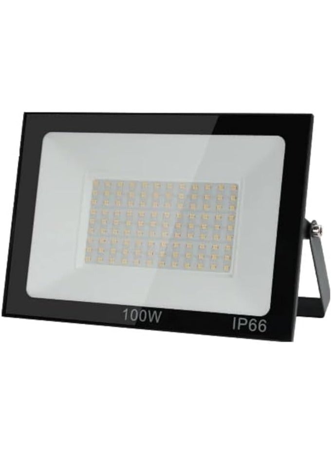 LED Floodlight, 100W, Waterproof IP66, 6500K, White, Outdoor (3000K Warm) - Image 1
