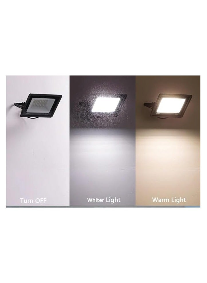 LED Floodlight, 100W, Waterproof IP66, 6500K, White, Outdoor (3000K Warm) - Image 2