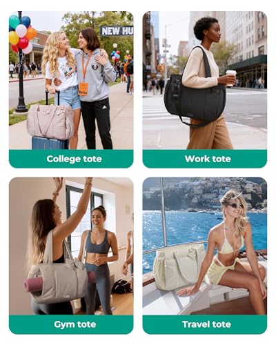 BAGSMART حقيبة توت كبيرة للنساء من BAGSMART مع حافظة 40 أونصة وحقيبة سفر للتمارين الرياضية - Image 3