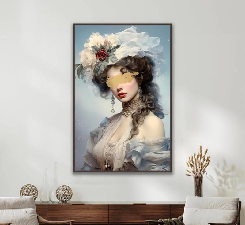 Marktna Girl Design Canvas Painting with Hollow Frame (120x80) 1 Piece - Image 4