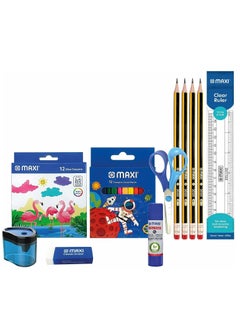 Maxi 33-Piece Basic School Stationery Set Multicolour  - Image 2
