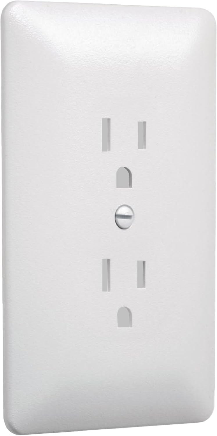 TayMac 2000W Paintable Outlet Cover Wall Plate Frame - White - Image 1