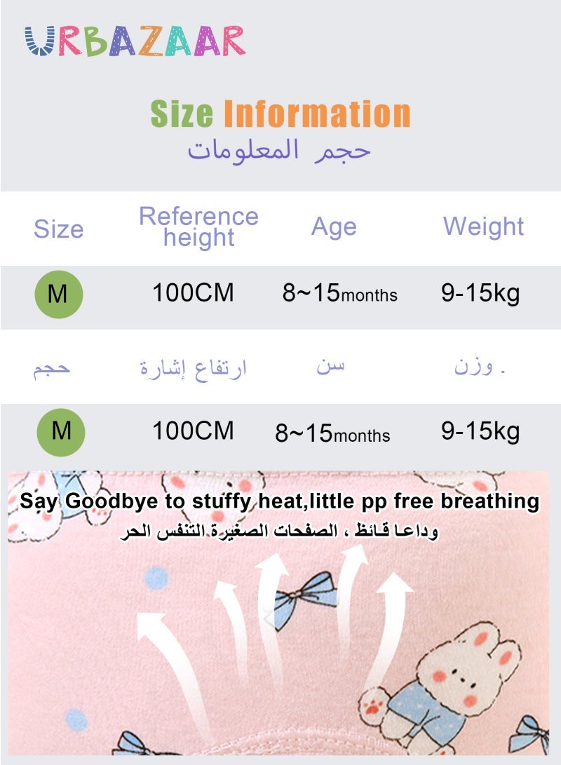 URbazaar Baby Potty Training Underwear for Boys and Girls, 4 Pack Absorbent Training Pants for Toddlers with Printed Reusable Cotton Toilet Training Pants for 8-13kg Kids (2-4 Years) - Image 3