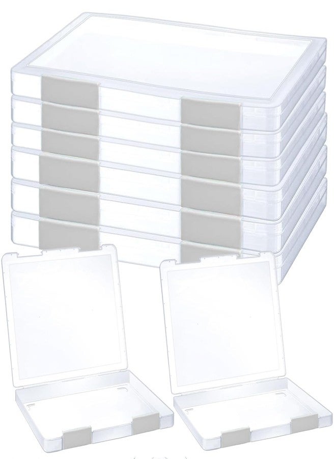LonlyEagle 6 Pcs Clear A4 File Portable Project Case, Plastic Storage Box for 8.5" x 11" Letter Paper, Scrapbook Paper Storage Boxes Documents Magazines Holder - Image 1