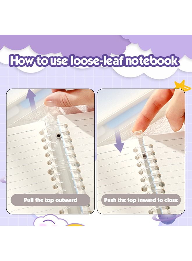 XIANGYU 5-Piece Fancy A5 PP Loose-Leaf Ring Binder Refillable Organizer Notebook With Printing - Image 2
