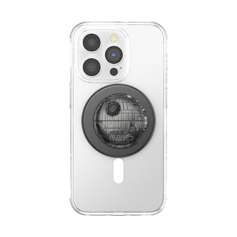 PopSockets Phone Grip for MagSafe with Kickstand, Magnetic Stand, Swappable Top, Secure Hold for iPhone MagSafe Cases, Phone & Tablet Grip, Starwars - Enamel Death Star Dimensional - Image 3