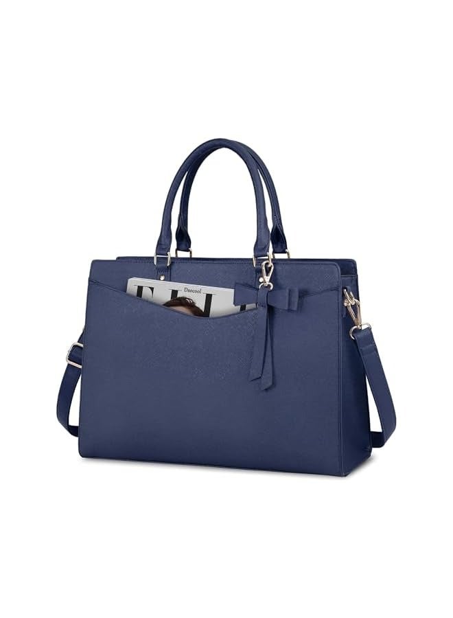 PROMASS Laptop Bag for Women, 15.6 Inch Leather Tote Bag Business Office Work Bag Waterproof Briefcase Computer Tote Large Lightweight Handbag Shoulder  - Image 1