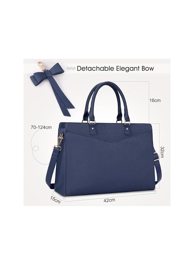 PROMASS Laptop Bag for Women, 15.6 Inch Leather Tote Bag Business Office Work Bag Waterproof Briefcase Computer Tote Large Lightweight Handbag Shoulder  - Image 2
