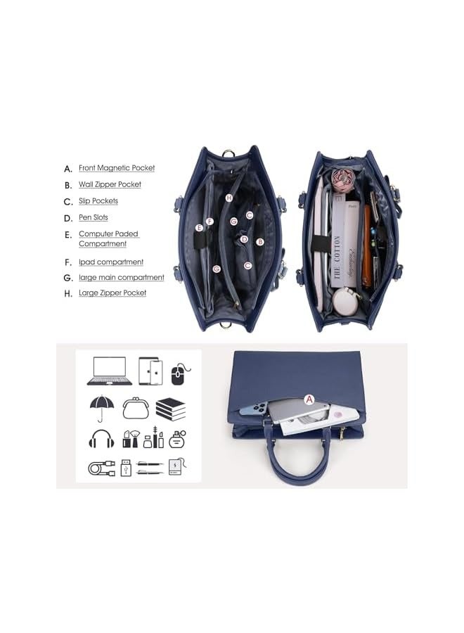PROMASS Laptop Bag for Women, 15.6 Inch Leather Tote Bag Business Office Work Bag Waterproof Briefcase Computer Tote Large Lightweight Handbag Shoulder  - Image 5