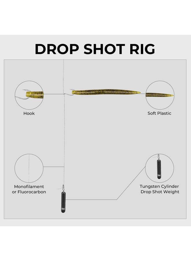 Generic 6 PCS Fishing Weights Sinkers, Tungsten Drop Shot Cylinder Weights Fishing Sinkers Sinks Quickly 1.74 Times Heavier Than Lead Weights Smaller Size Cylinder Shape Quick Connect - Image 3
