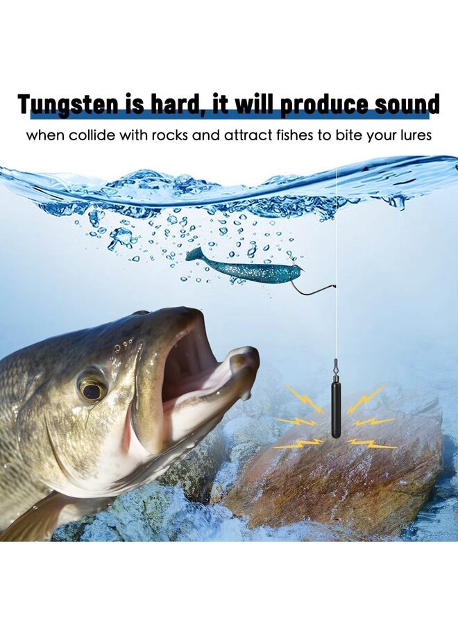 Generic 6 PCS Fishing Weights Sinkers, Tungsten Drop Shot Cylinder Weights Fishing Sinkers Sinks Quickly 1.74 Times Heavier Than Lead Weights Smaller Size Cylinder Shape Quick Connect - Image 4