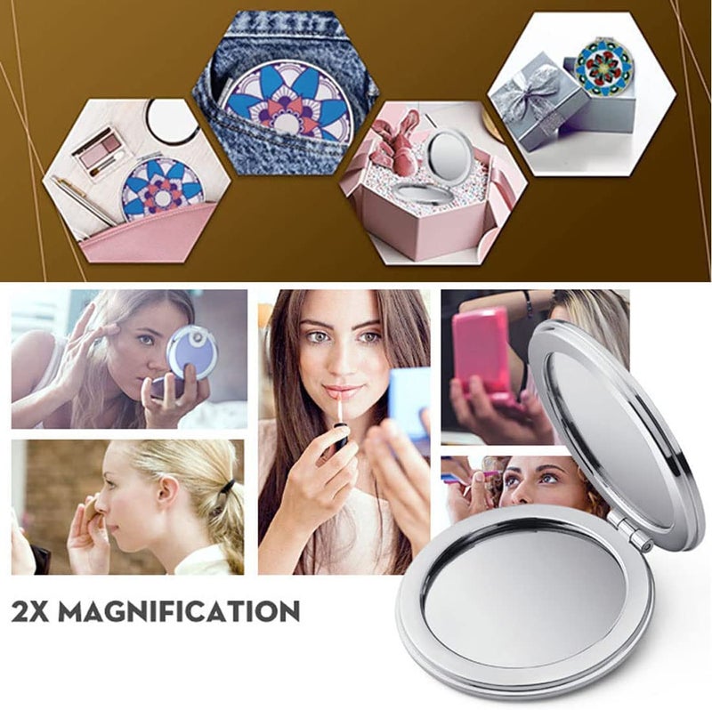 Kshavi Kshavi Mini Cute Mirror Small Pocket Vanity Makeup Mirror for Outdoor Travel Round  - Image 5