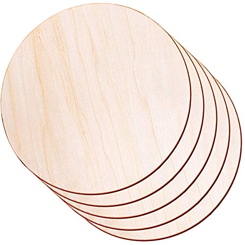 Audab 5 Pack 14 Inch Wood Circles Unfinished Rounds for Crafts, Door Hanger, Door Design, Wood Burning - Image 1
