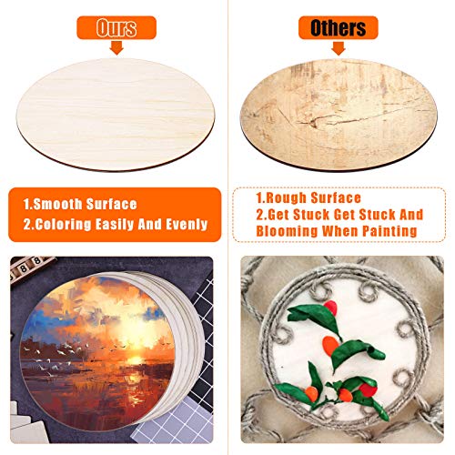 Audab 5 Pack 14 Inch Wood Circles Unfinished Rounds for Crafts, Door Hanger, Door Design, Wood Burning - Image 4