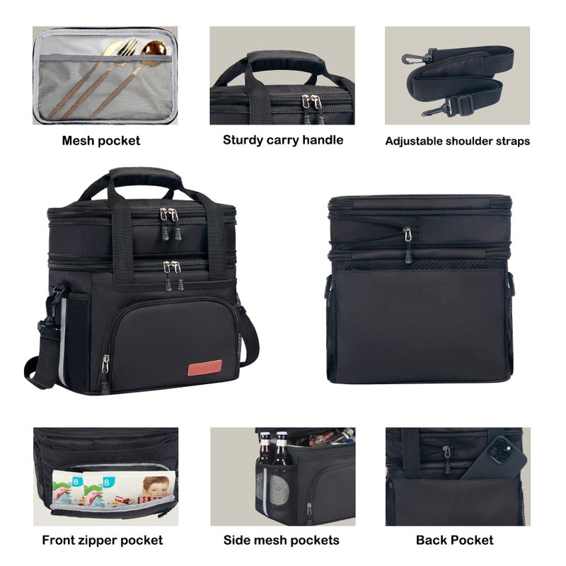 JOINGO Tactical Lunch Box for Men & Women â€“ Expandable 16L Double Deck Insulated Cooler Bag for Work, Construction & 12-Hour Shifts â€“ Heavy Duty Leakproof Large Meal Prep Tote with Shoulder Strap - Image 5