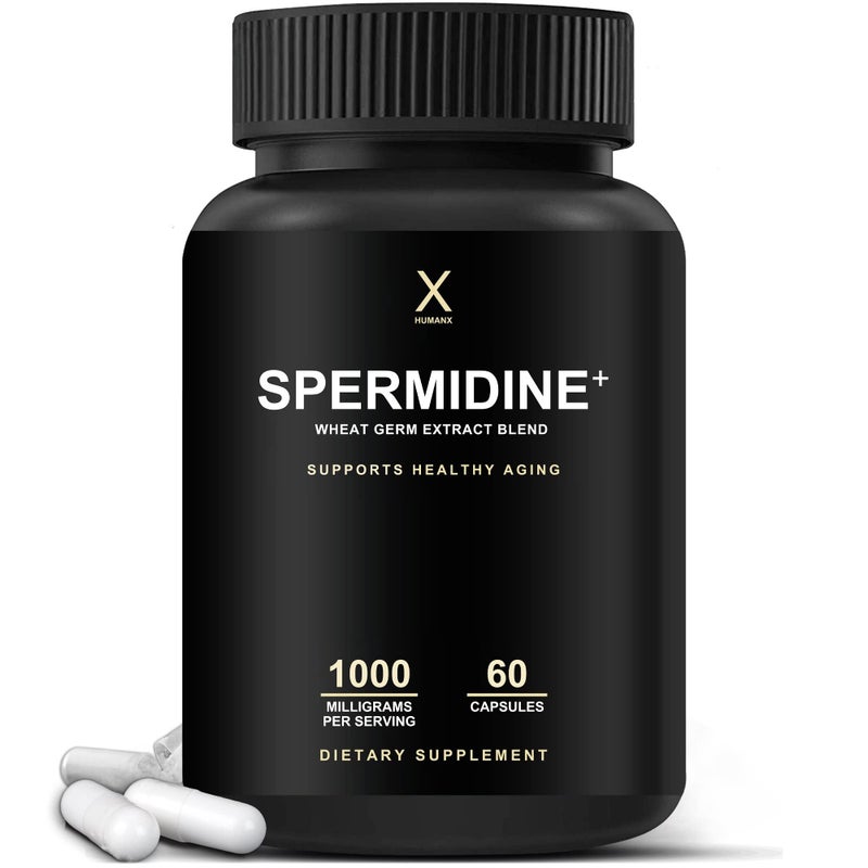 HUMANX Spermidine USA Third Party Tested SpermidineRich Wheat Germ Extract Zinc to Activate Cellular Renewal NonGMO Spermidine Capsules Supports Healthy Aging Spermidine Supplement