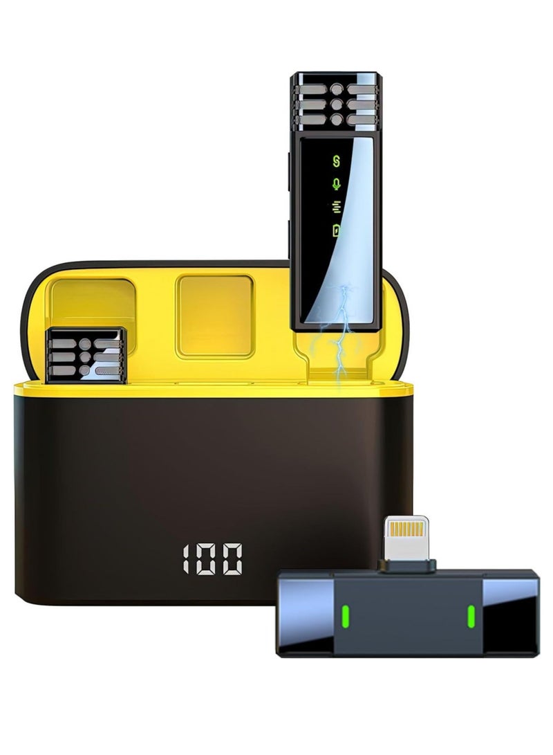 2 Pack Professional Wireless Lavalier Microphone for Android iPhone iPad, Plug-Play 2.4G Ultra-Low Delay Built-in Noise Reduction Chip Clip-on Lapel Mic for Video Recording Interview Vlog - Image 1