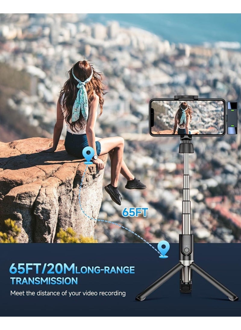 2 Pack Professional Wireless Lavalier Microphone for Android iPhone iPad, Plug-Play 2.4G Ultra-Low Delay Built-in Noise Reduction Chip Clip-on Lapel Mic for Video Recording Interview Vlog - Image 4