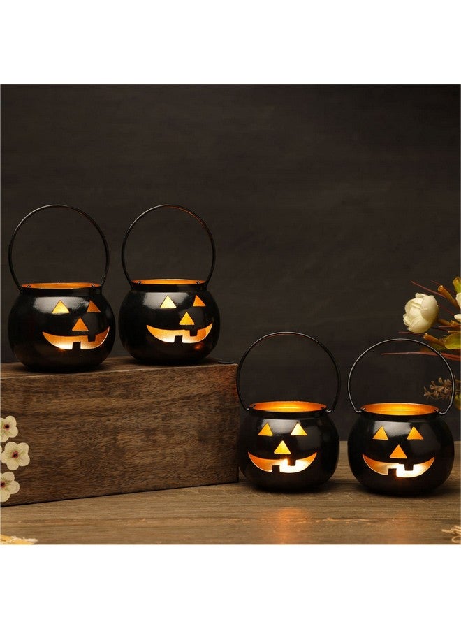 Dudki Halloween Face Votive Candle Holder Stand Antique Hanging Tealight Lantern for Home Decorations, Birthday Parties, Christmas Indoor, Outdoor Décor, Black (Black 1) - Image 1