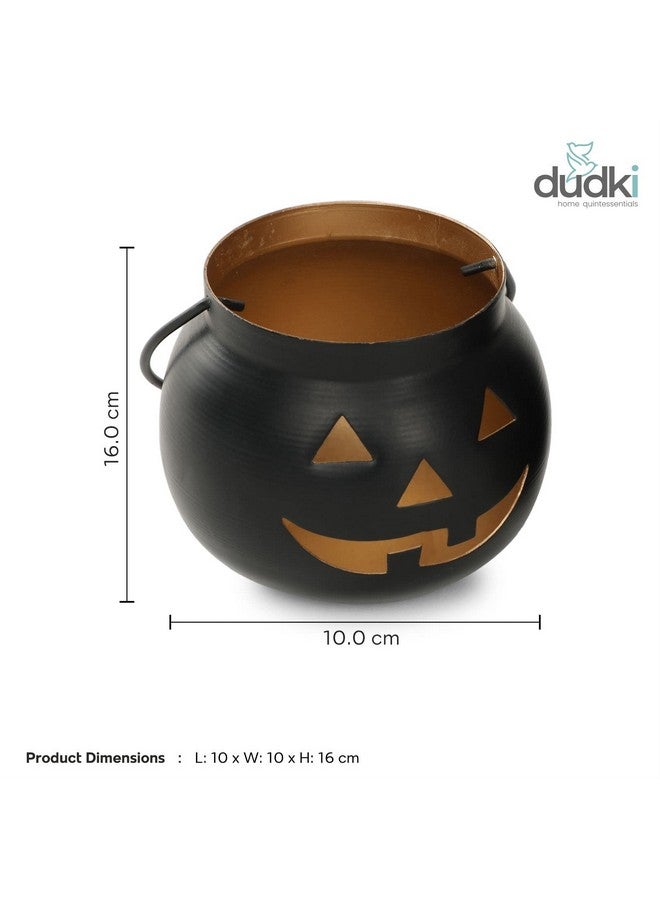 Dudki Halloween Face Votive Candle Holder Stand Antique Hanging Tealight Lantern for Home Decorations, Birthday Parties, Christmas Indoor, Outdoor Décor, Black (Black 1) - Image 5