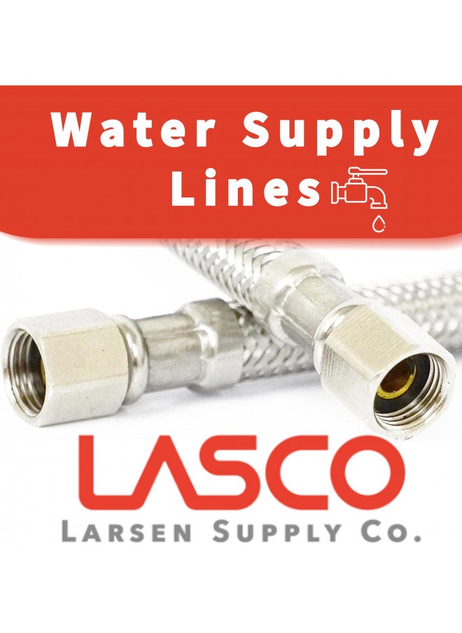 LASCO - LASCO 10-0944 1-Foot Ice Maker Water Supply Line, Braided Stainless Steel, X 1/4-Inch Female Compression, 1-Pack - Image 1