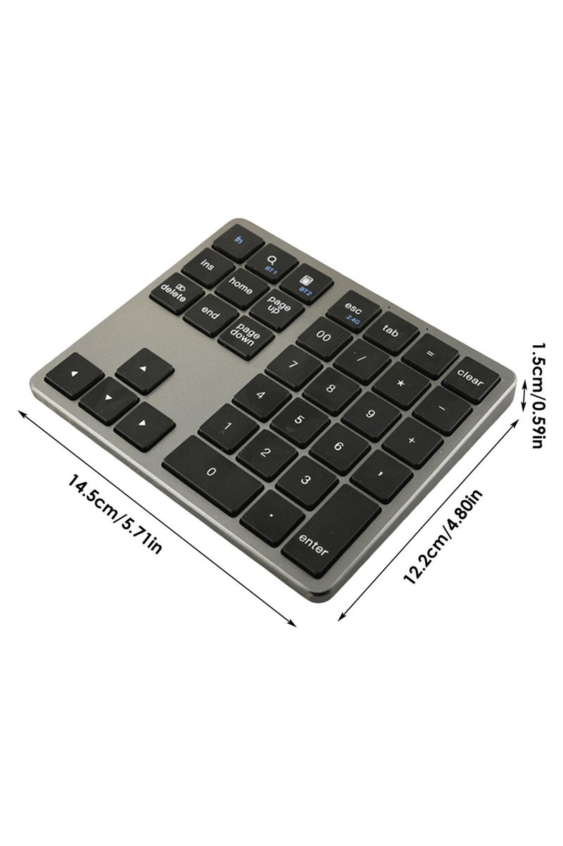 Bluetooth Number Keypad Wireless Numeric Keypad - with 35-Keys, Portable Number Pad for All Laptop Desktop, Use Silently Handheld Compact Keypad