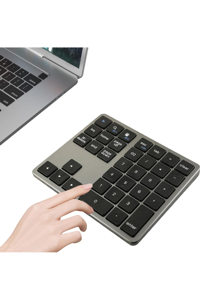 Bluetooth Number Keypad Wireless Numeric Keypad - with 35-Keys, Portable Number Pad for All Laptop Desktop, Use Silently Handheld Compact Keypad