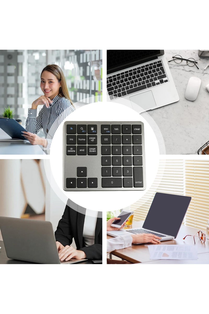 Bluetooth Number Keypad Wireless Numeric Keypad - with 35-Keys, Portable Number Pad for All Laptop Desktop, Use Silently Handheld Compact Keypad