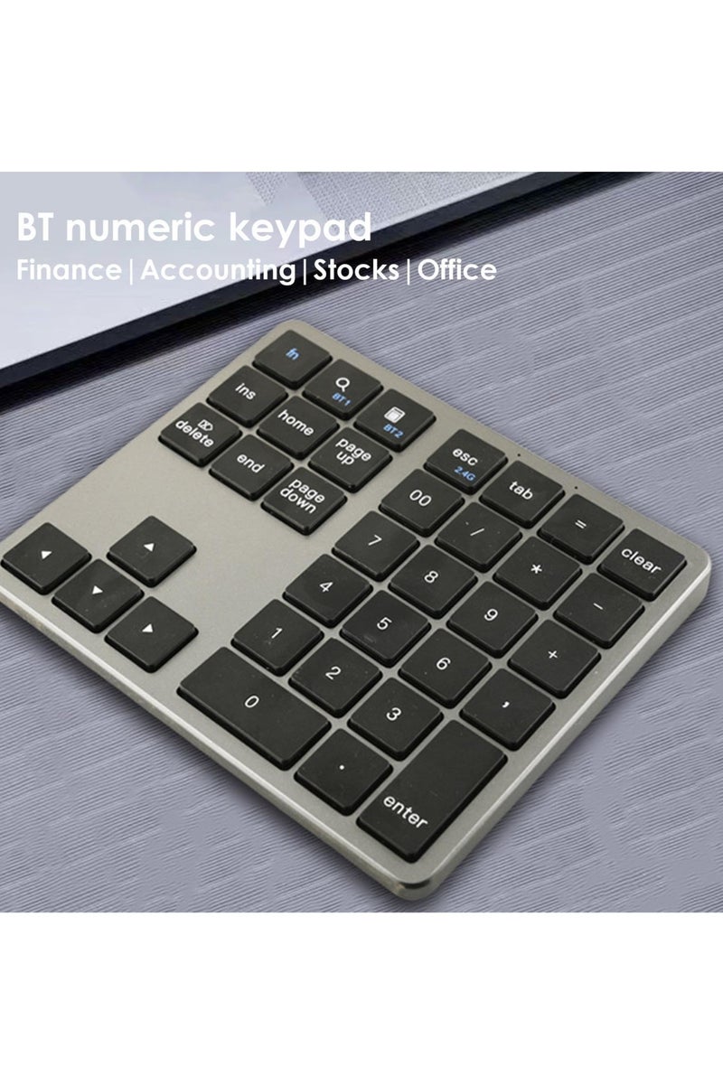Bluetooth Number Keypad Wireless Numeric Keypad - with 35-Keys, Portable Number Pad for All Laptop Desktop, Use Silently Handheld Compact Keypad