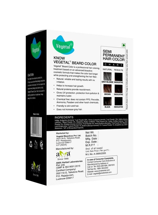 Vegetal Safe Hair Color -Soft Black 25Gm - Certified Organic Chemical And Allergy Free Bio Natural Beard Hair Color With No Ammonia Formula & Ppd - Image 2
