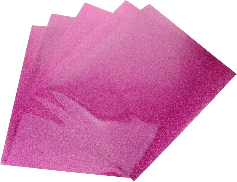 5pcs Glitter Heat Transfer Vinyl Iron on Vinyl for Clothes DIY Craft Films Garment Heat Transfer Film Suitable for T-Shirts and Sewing Embellishments - Image 1