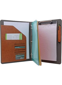 iCarryAlls Binder Portfolio Organizer With Color File Folders Business And Interview Padfolio With 3 Ring Binder Clipboard  - Image 1