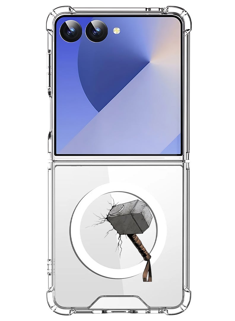 Theodor Magnetic Case for Samsung Galaxy Z Flip 7 Compatible with MagSafe Wireless Charging, Shockproof Phone Bumper Cover Hammer - Image 1